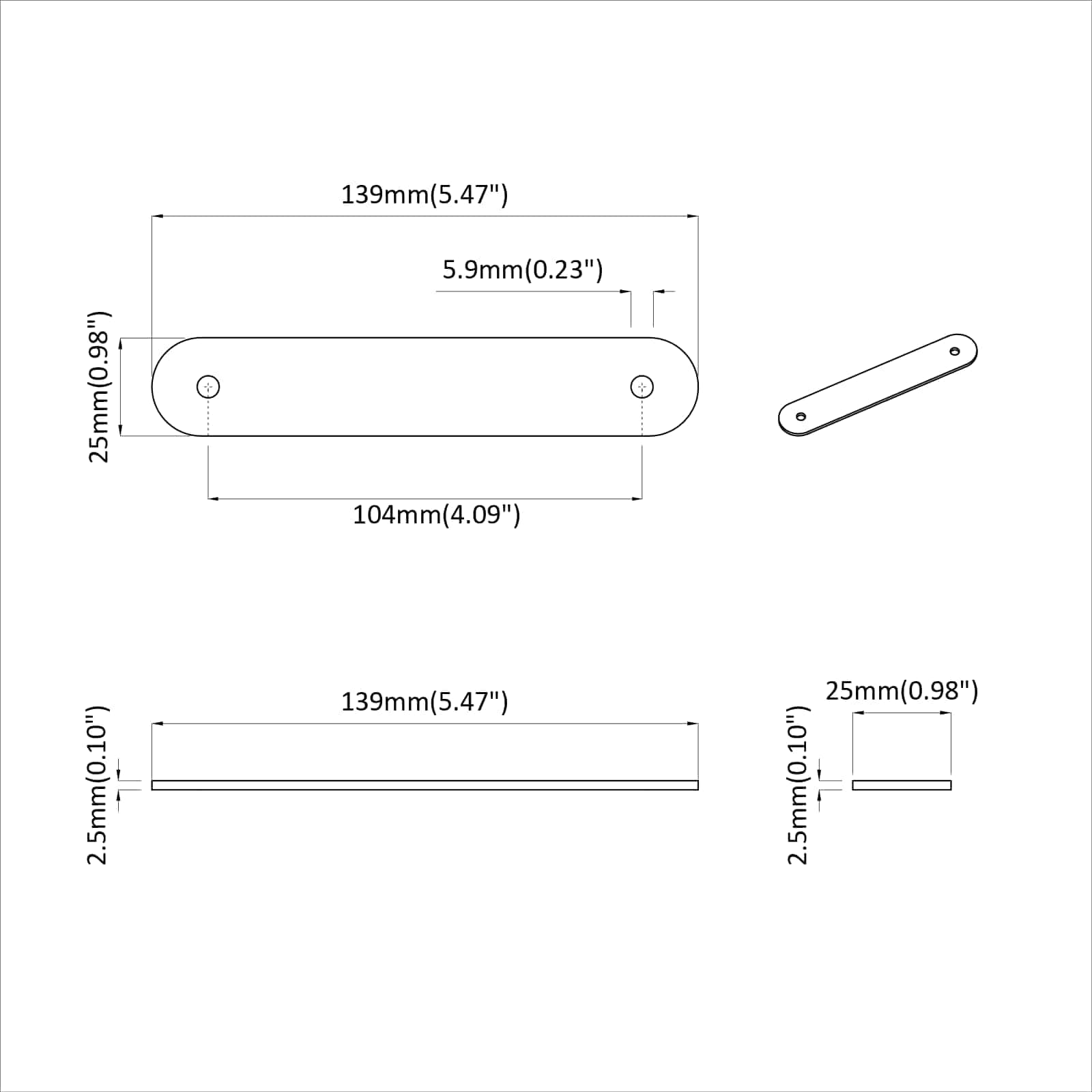 vidaXL Uchwyty do szafek 2 pcs Brązowy 140 x 25 x 2,3 mm PU