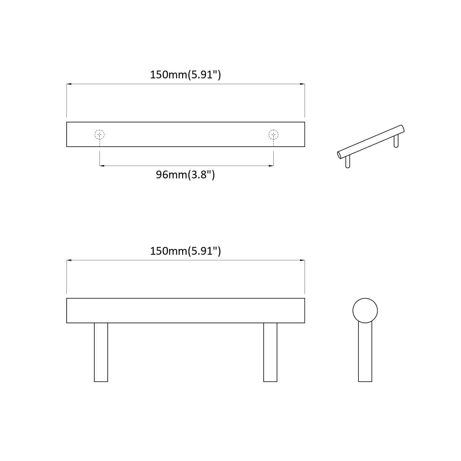 vidaXL Uchwyt do szafki 12 pcs złoty 150 mm Stal nierdzewna