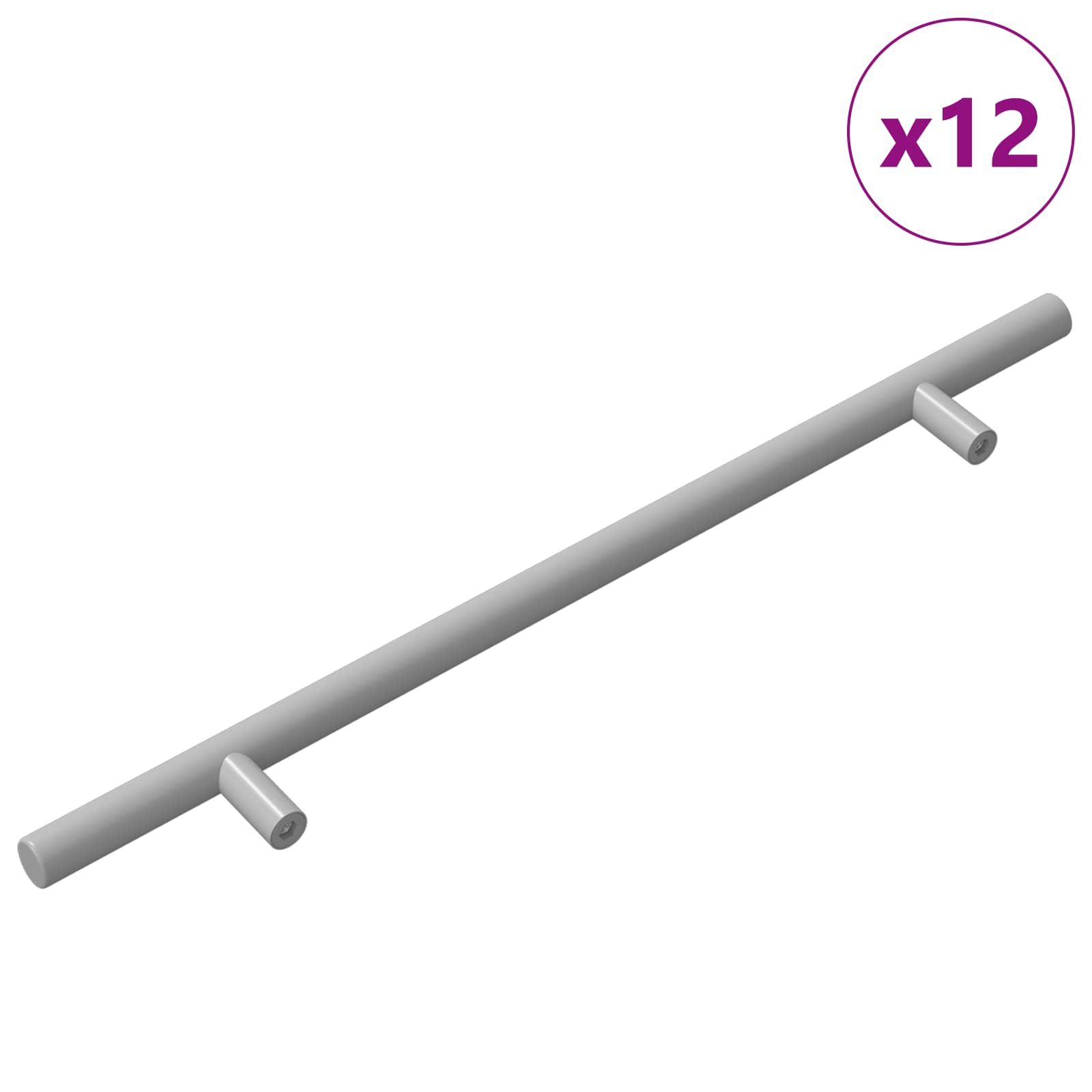 vidaXL Uchwyt do szafki 12 szt. Srebrny 300 mm Stal nierdzewna