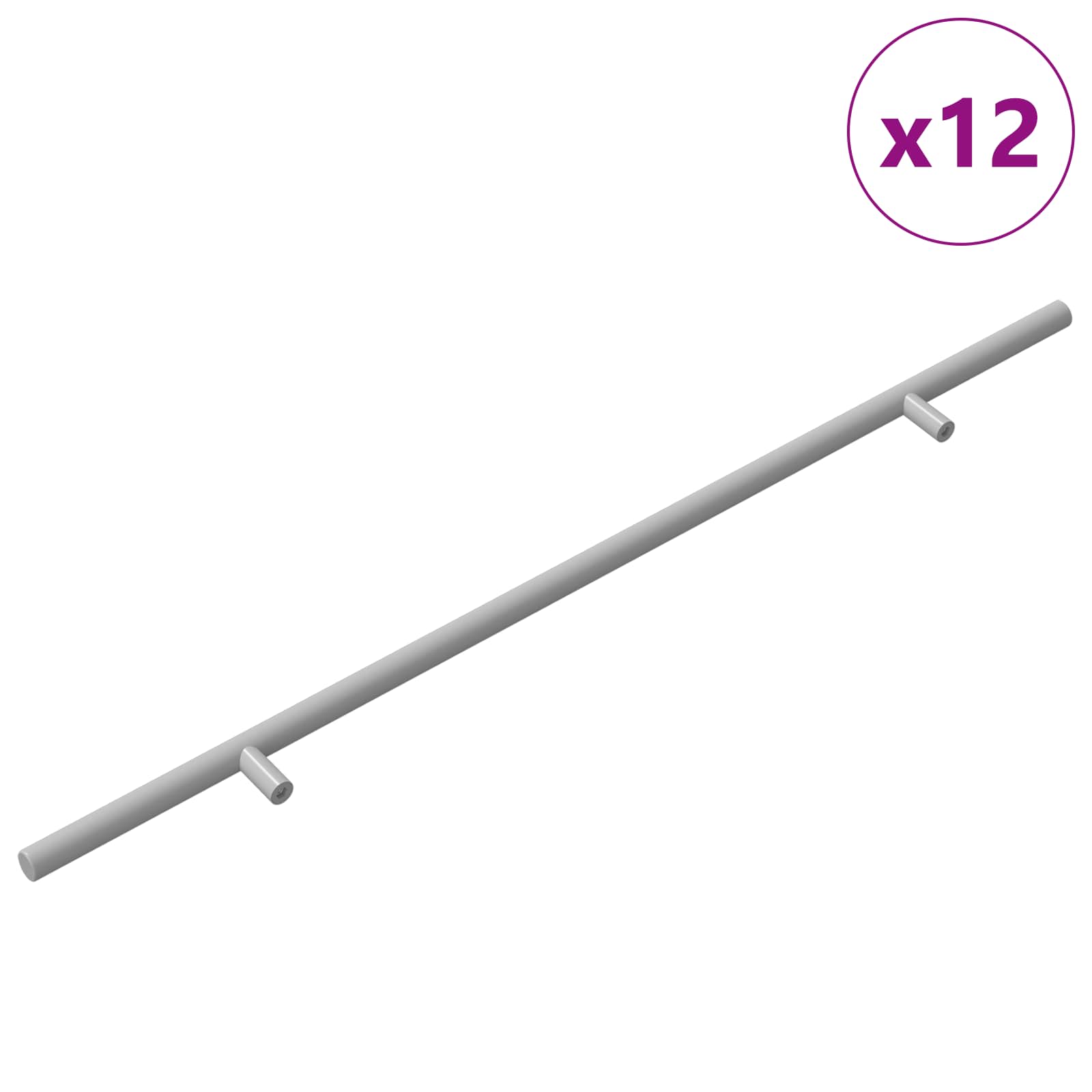 vidaXL Uchwyt 12 pcs Srebrny 500 mm Stal