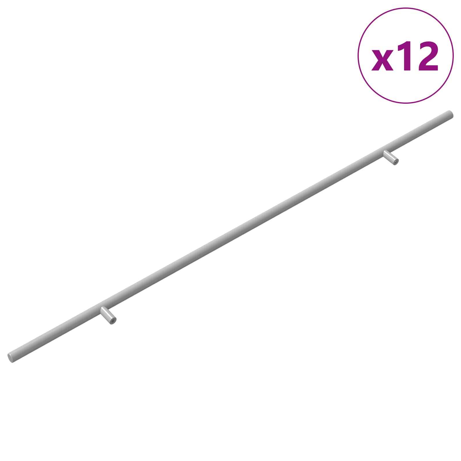 vidaXL Uchwyt do szafki 12 szt. Srebrny 700mm Stal nierdzewna