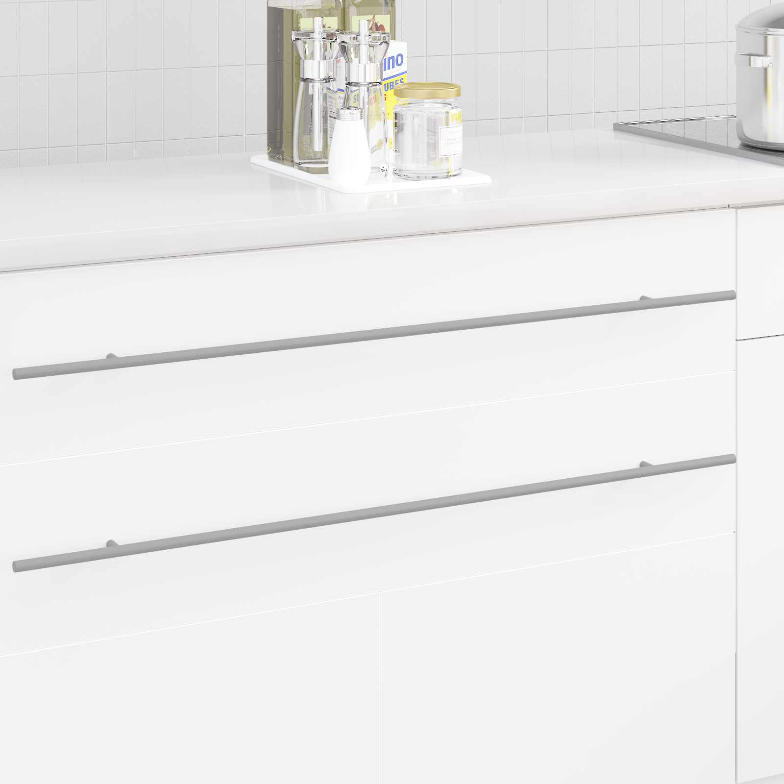 vidaXL Uchwyt do szafki 2 szt. Srebrny 900 mm Stal nierdzewna