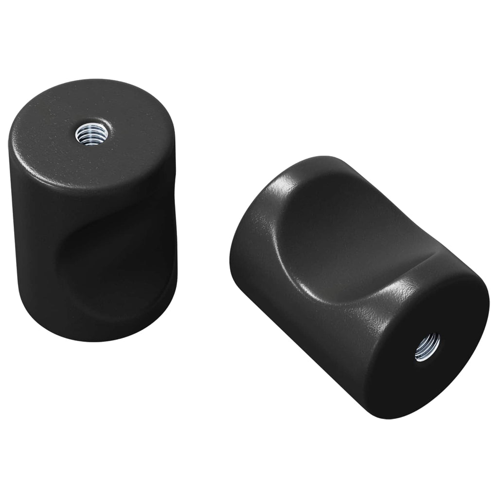 vidaXL Gałka meblowa 2 pcs Czarny 18 x 23 mm Żelazo