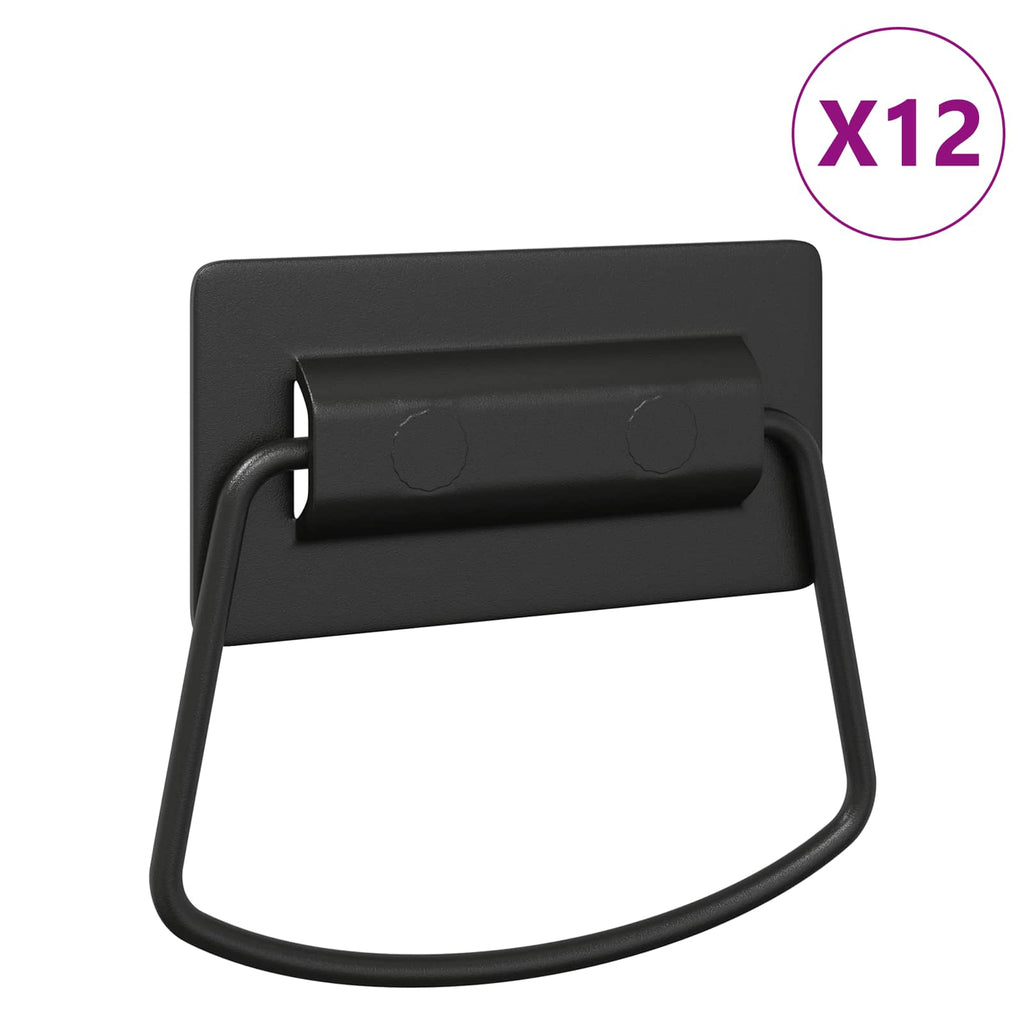 vidaXL Uchwyty do szafek 12 pcs Czarny 85 x 45 mm Metal