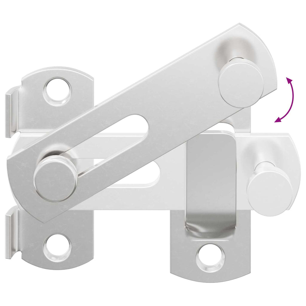 vidaXL Zamek drzwiowy 2 pcs Srebrny 70 x 8 mm Stal