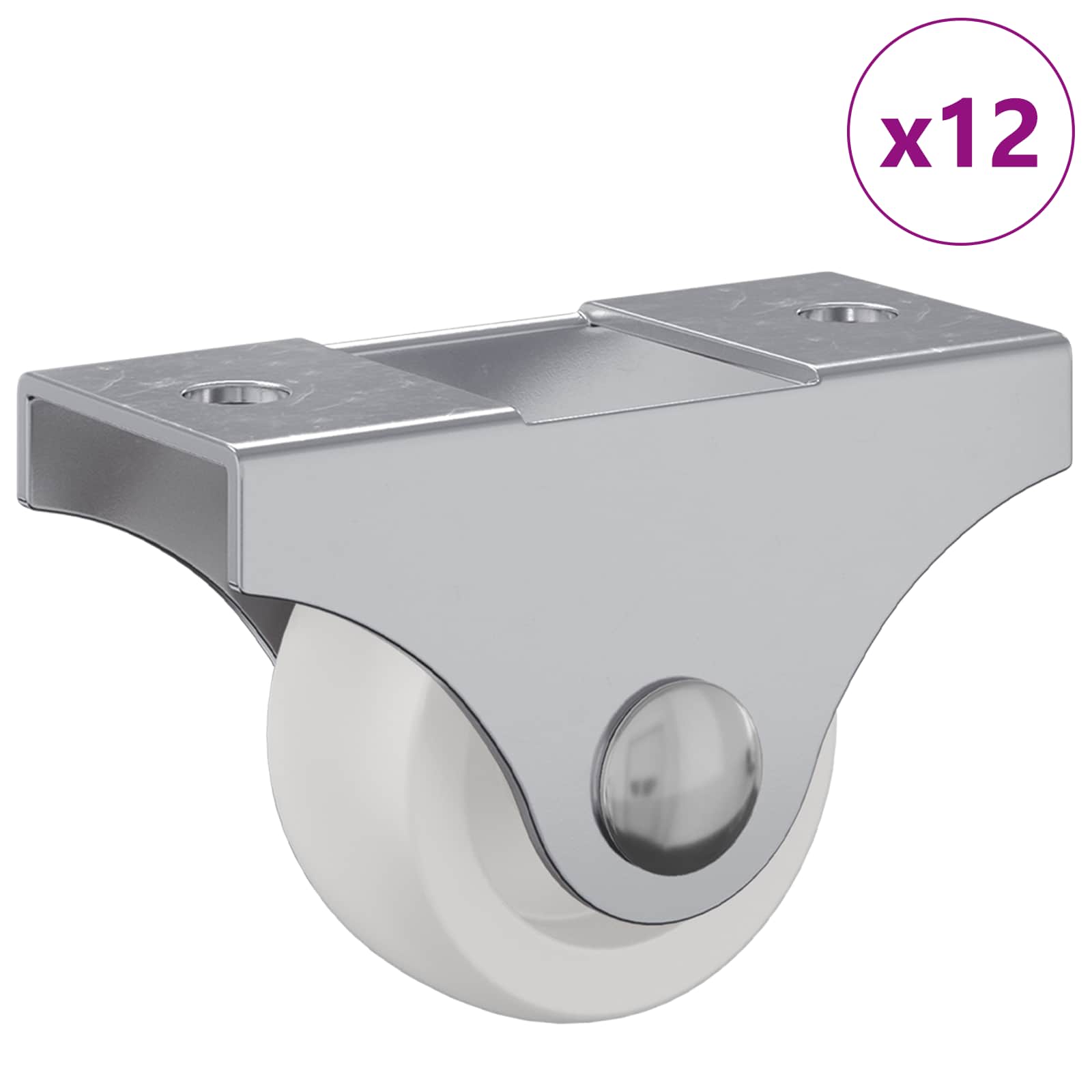 vidaXL Wózek 12 pcs Biały 42 x 11,5 x 29 mm Żelazo