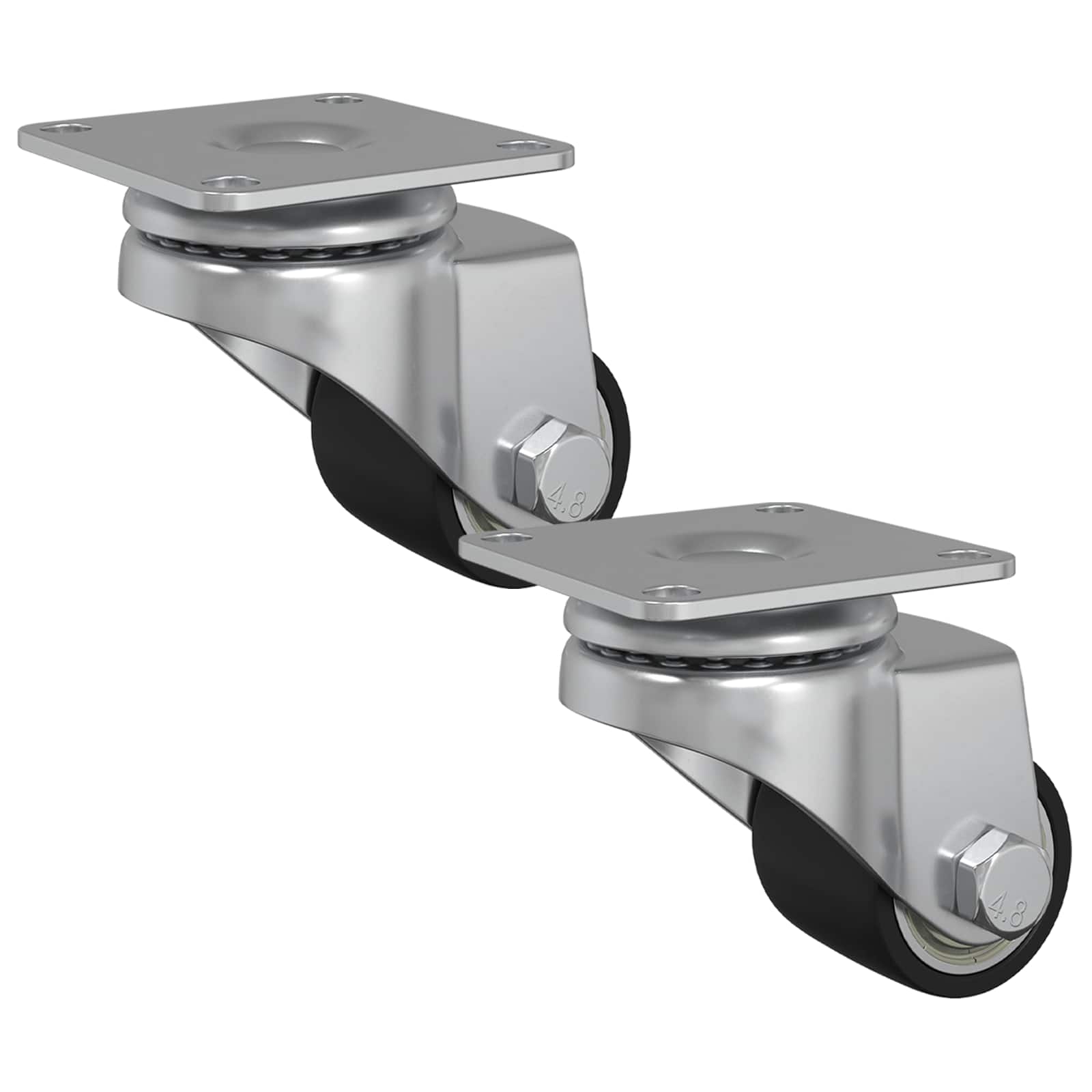 vidaXL Wózek 2 pcs Srebrny 44,1 x 44,1 x 1,95 mm nylon