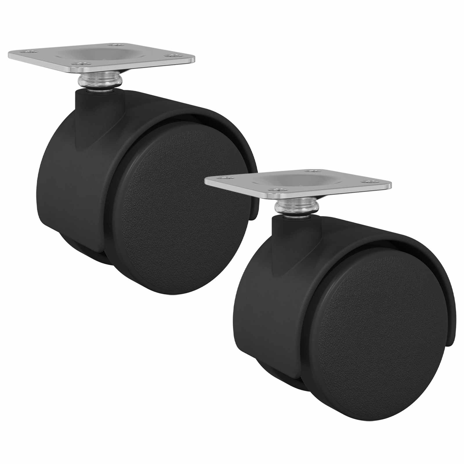 vidaXL Obrotowe kółko 2 pcs Czarny 39,5 x 39,5 x 37,8 mm Żelazo i PP