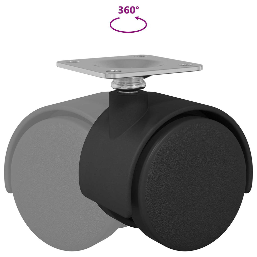 vidaXL Obrotowe kółko 2 pcs Czarny 39,5 x 39,5 x 37,8 mm Żelazo i PP