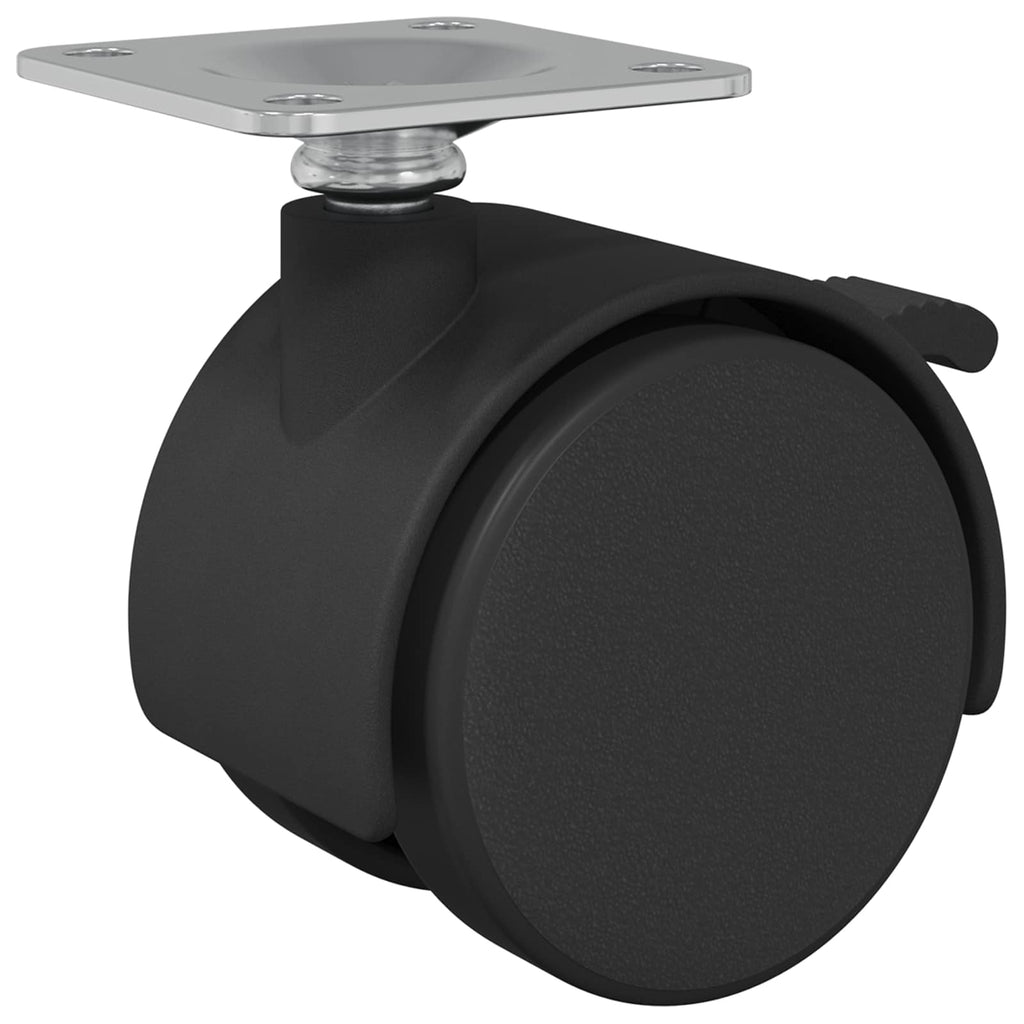vidaXL Wózek 2 pcs Czarny 39,5 x 39,5 x 37,8 mm Żelazo i polipropylen