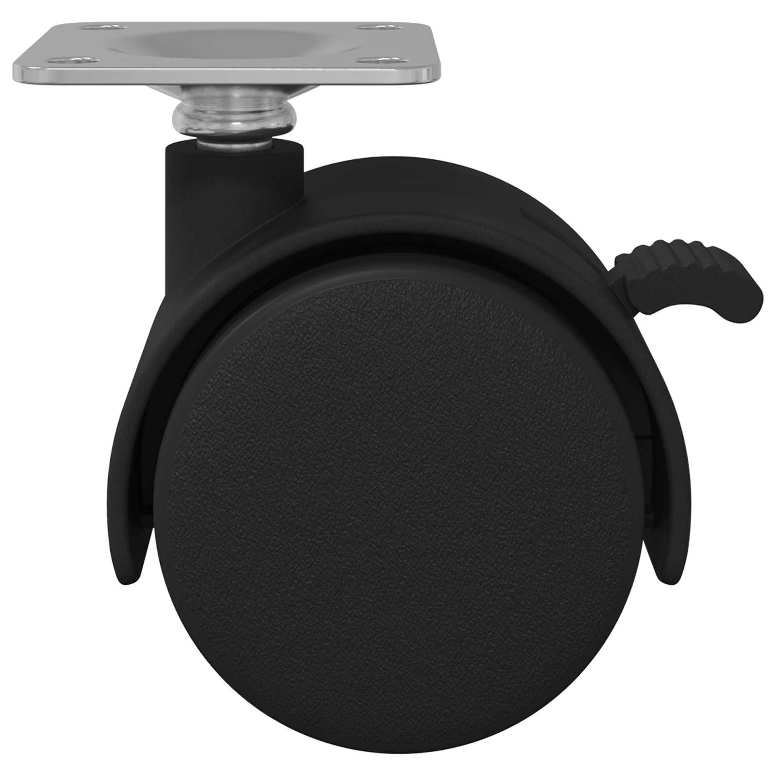 vidaXL Wózek 2 pcs Czarny 39,5 x 39,5 x 37,8 mm Żelazo i polipropylen