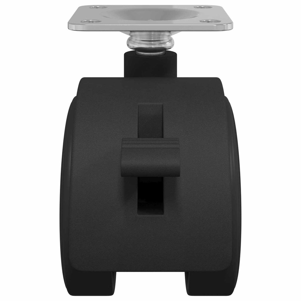 vidaXL Wózek 2 pcs Czarny 39,5 x 39,5 x 37,8 mm Żelazo i polipropylen