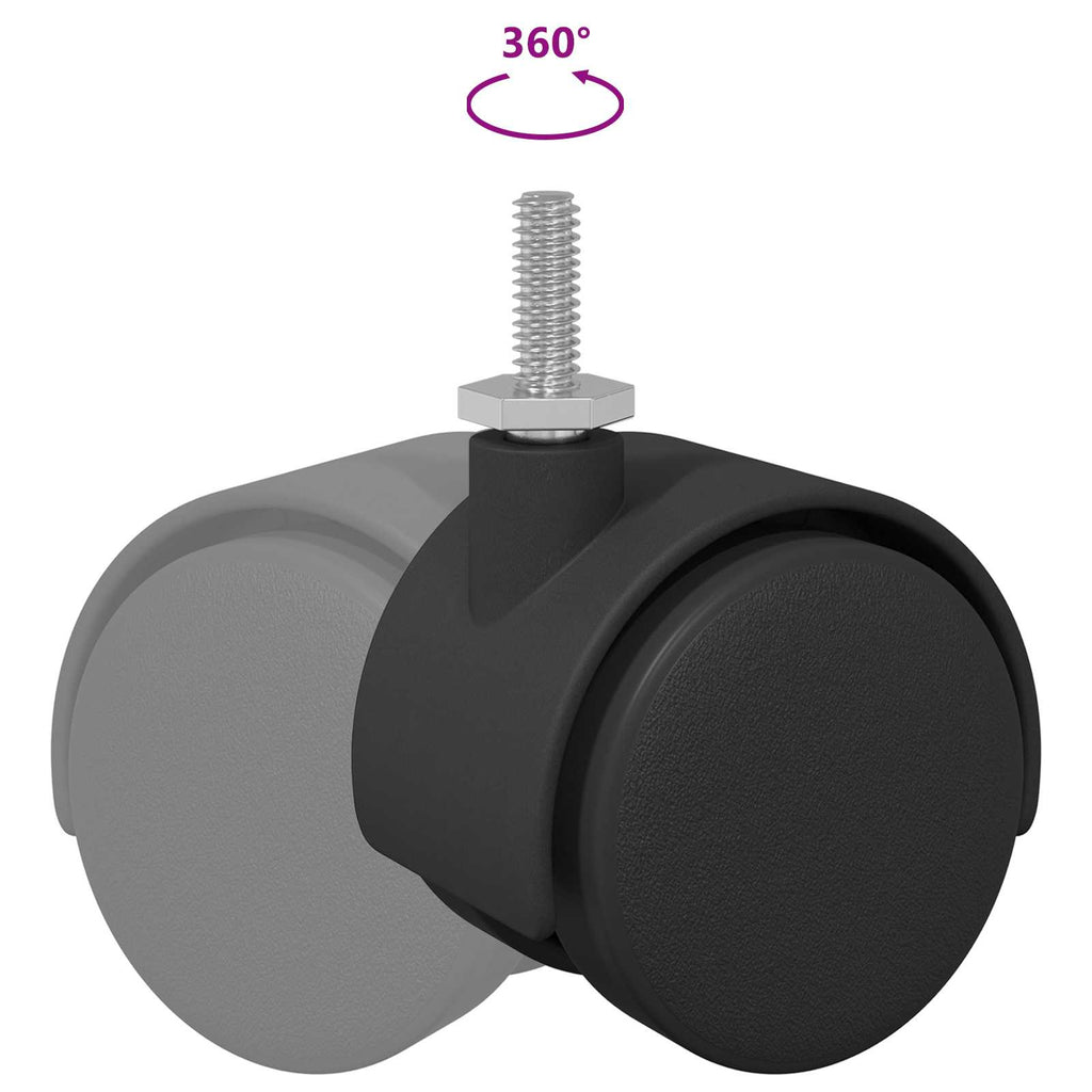 vidaXL Wózek 2 pcs Czarny i Srebrny 40,1 x 40,1 x 37,8 mm Żelazo i PP