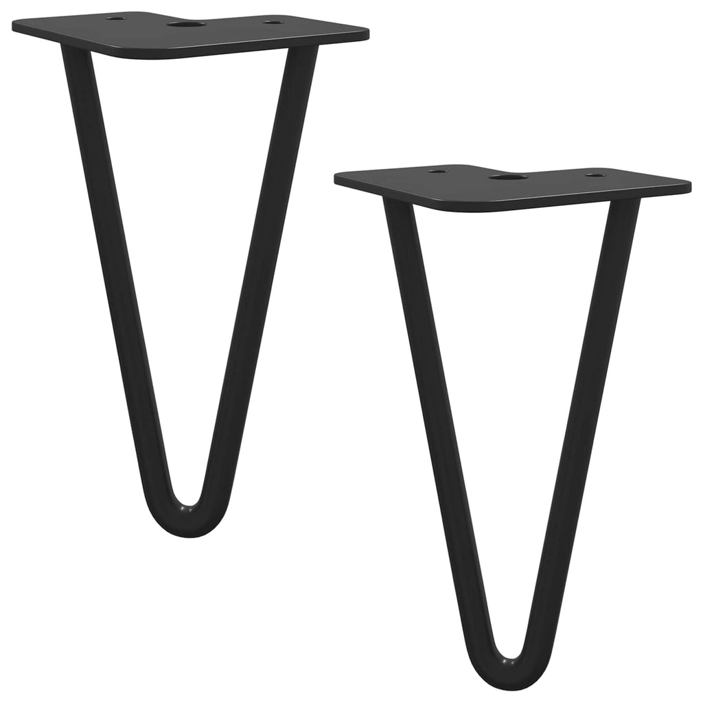 vidaXL Noga meblowa 2 pcs Czarny 54.1 x 54.1 x 100 mm Żelazo