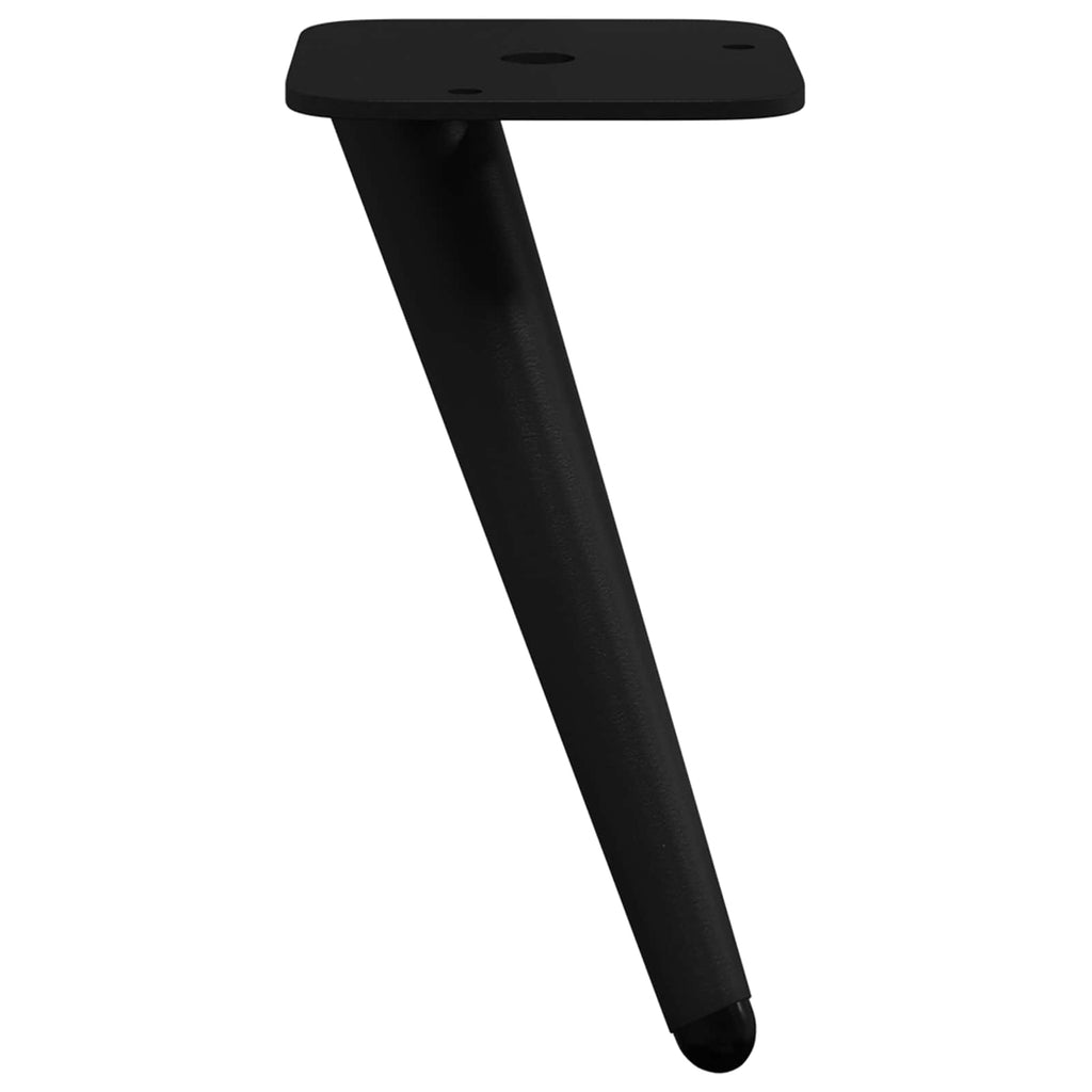 vidaXL Nogi Stojące 12 pcs Czarny 56 x 56 x 100 mm Żelazo