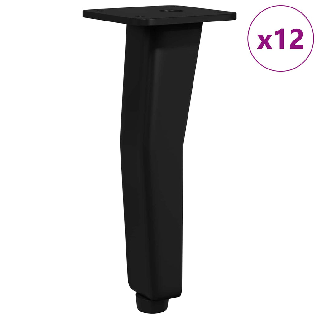 vidaXL Nogi Stojące 12 pcs Czarny 40 x 40 x 100 mm Żelazo