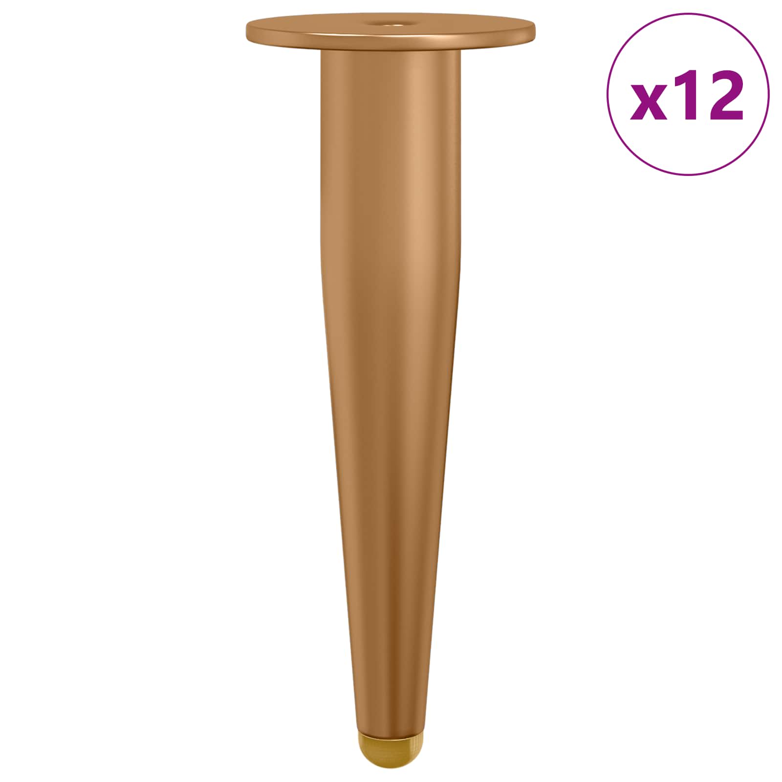 vidaXL Nogi Stojące 12 szt. złoty 98 x 40 mm Żelazo