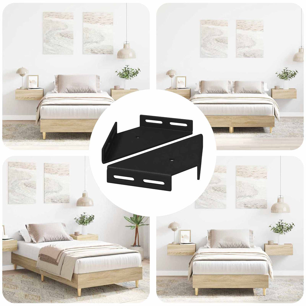 vidaXL Uchwyt narożny 2 pcs Czarny 138,5 x 50,5 x 16 mm Żelazo