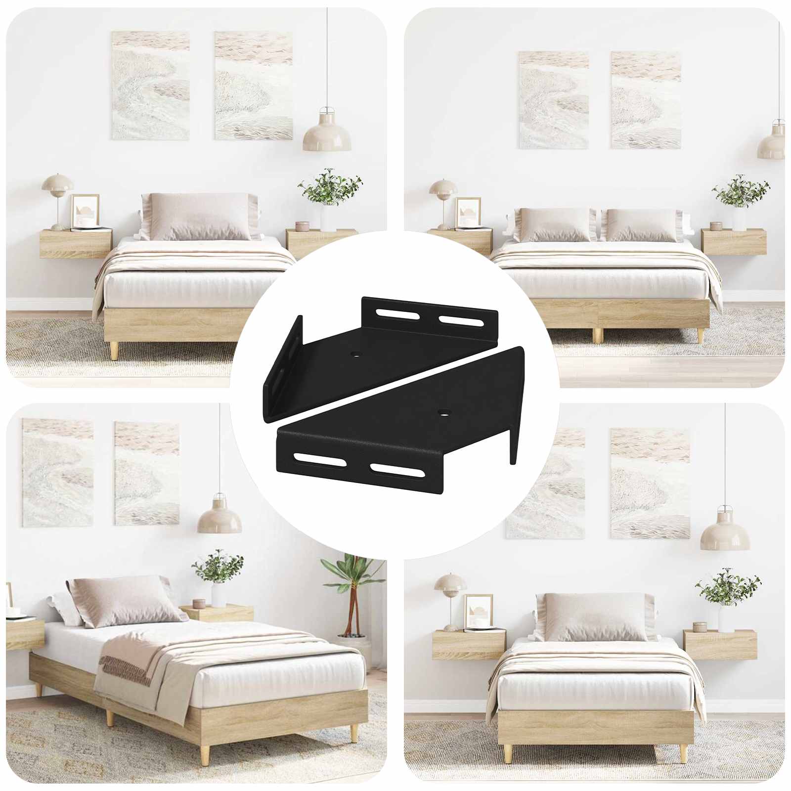 vidaXL Uchwyt narożny 2 pcs Czarny 138,5 x 50,5 x 16 mm Żelazo