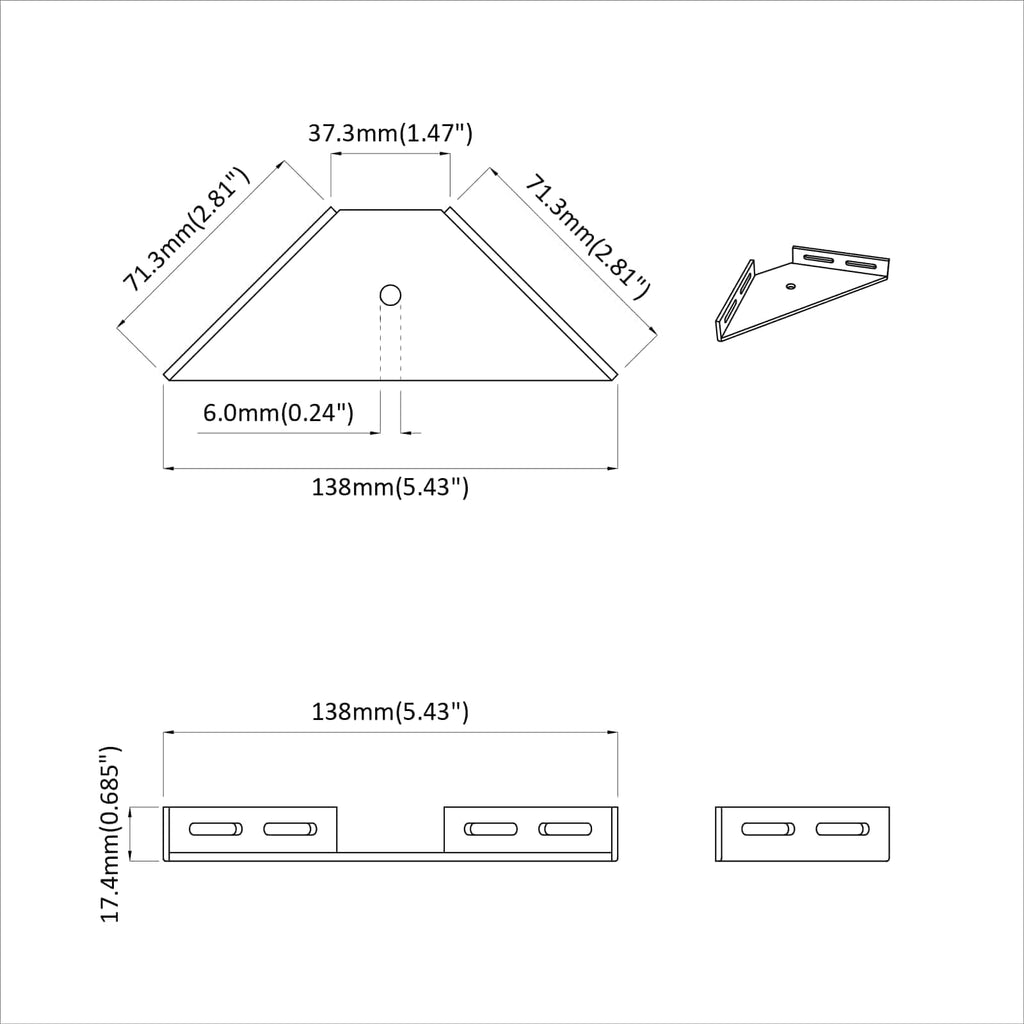 vidaXL Uchwyt narożny 2 pcs Czarny 138,5 x 50,5 x 16 mm Żelazo