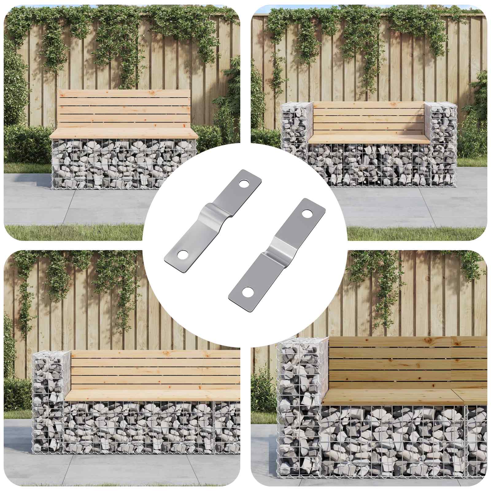 vidaXL Płyta uderzeniowa 2 pcs Srebrny 50 x 10 x 1,2 mm Żelazo