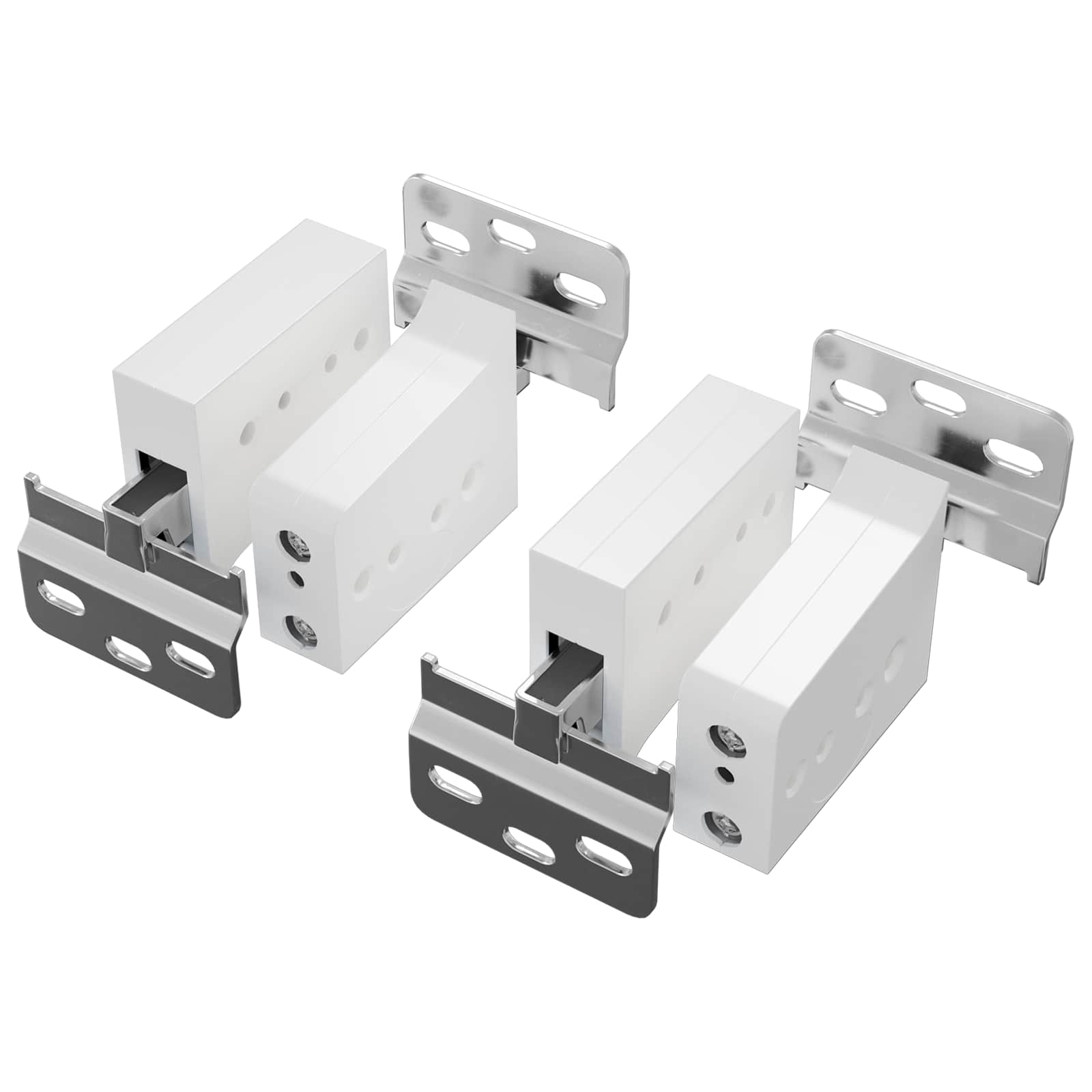 vidaXL Wspornik do zawieszenia szafki 2 pcs Biały 70 x 48 x 19 mm