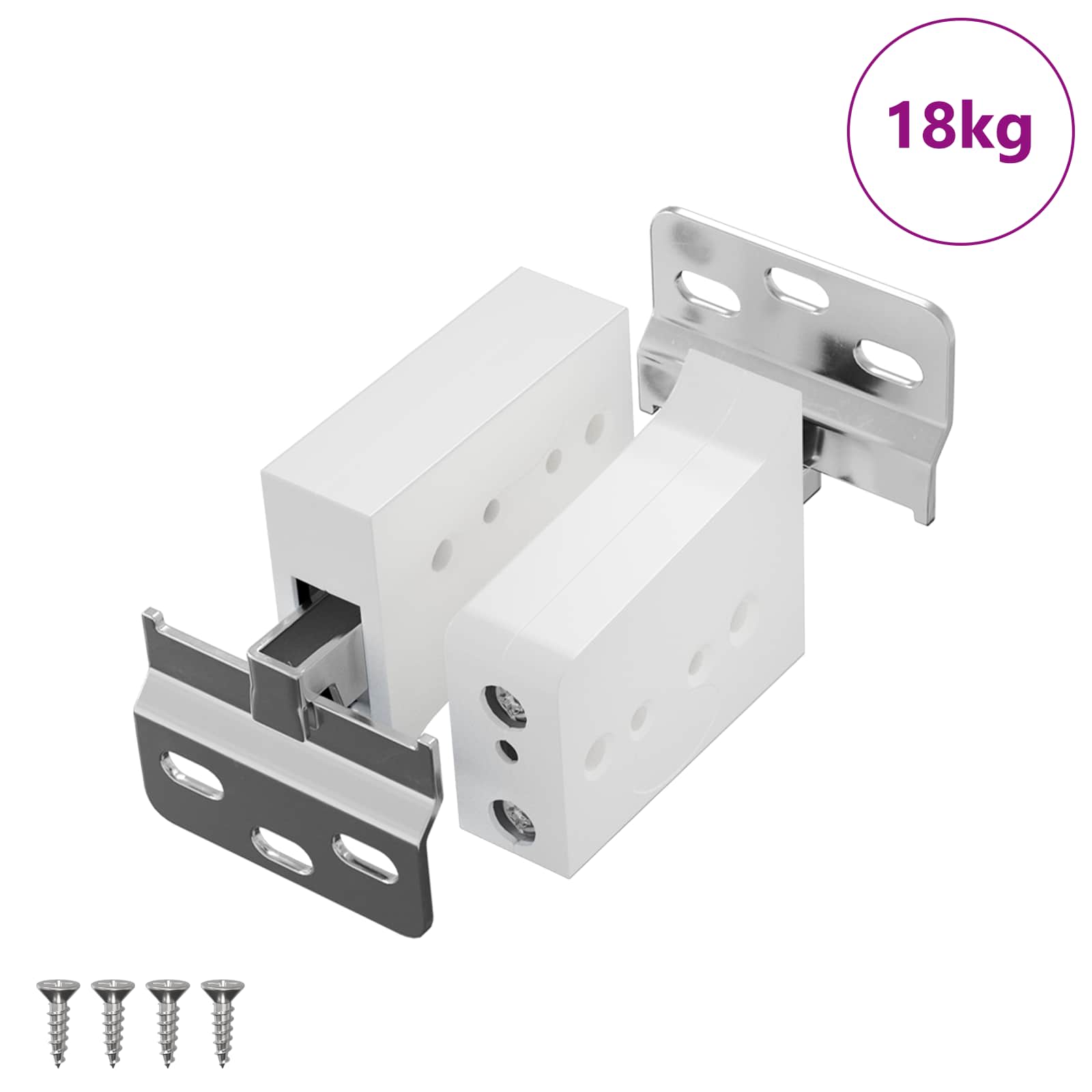 vidaXL Wspornik do zawieszenia szafki 261 pcs Biały 70 x 48 x 19 mm