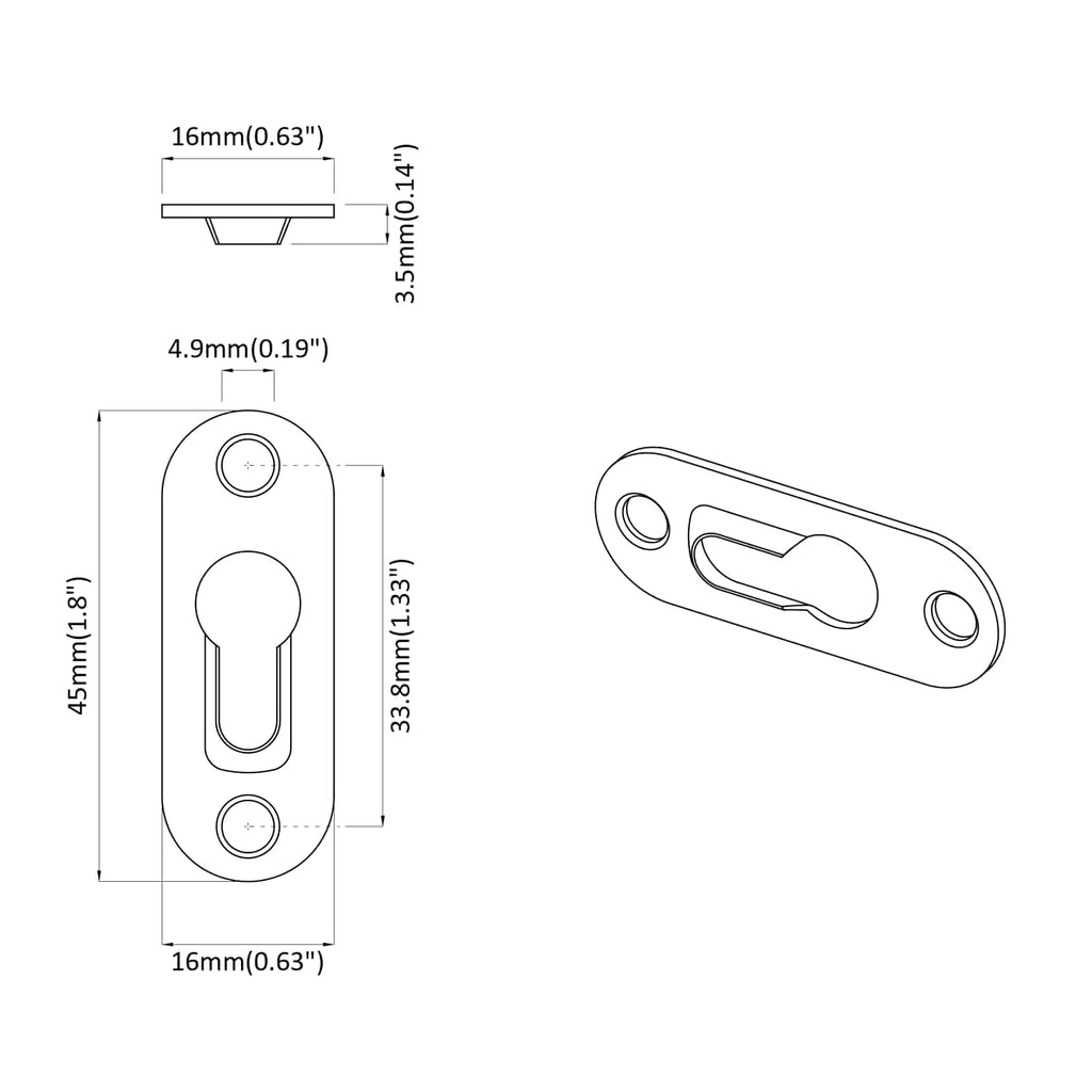 vidaXL Wieszak na otwór 3673 pcs Srebrny 45 x 16 x 3.5 mm Żelazo