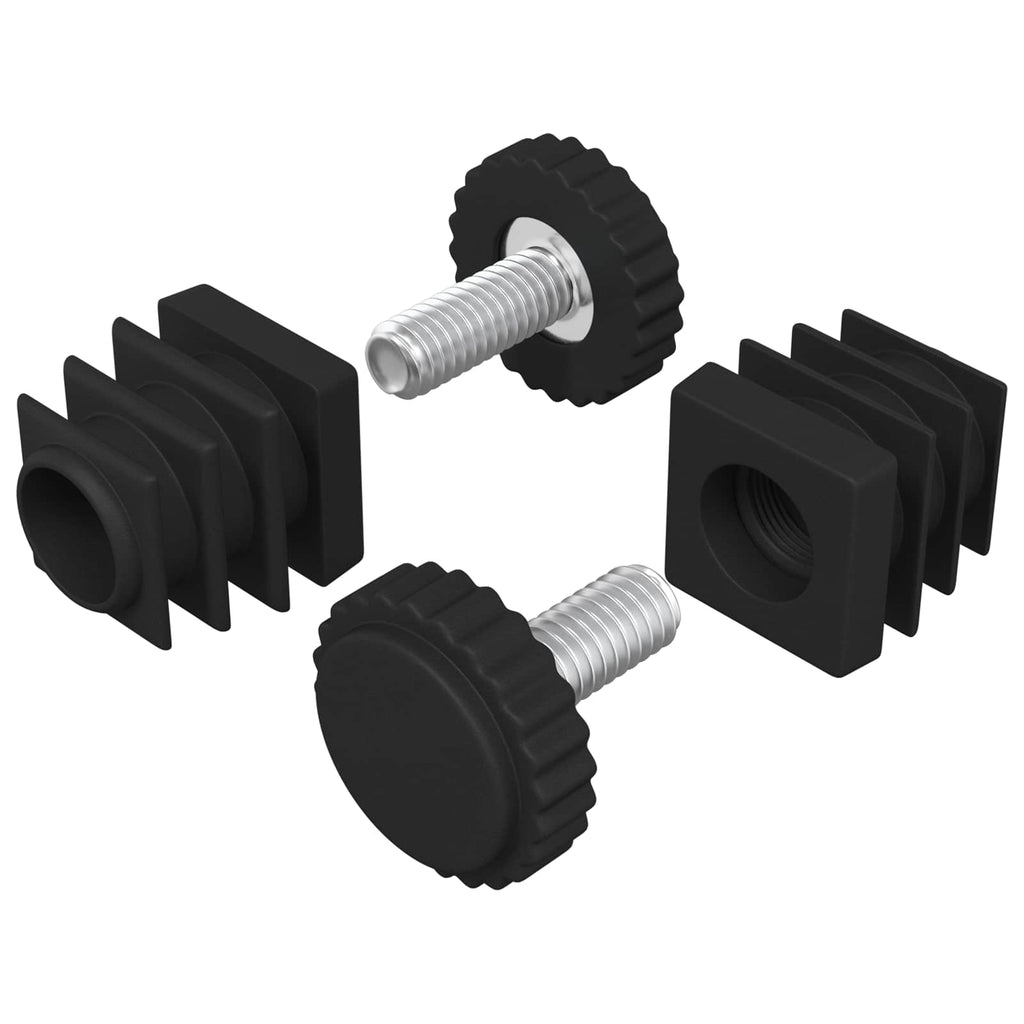 vidaXL Poziomice meblowe Z regulacją 2 pcs Czarny M6 PP