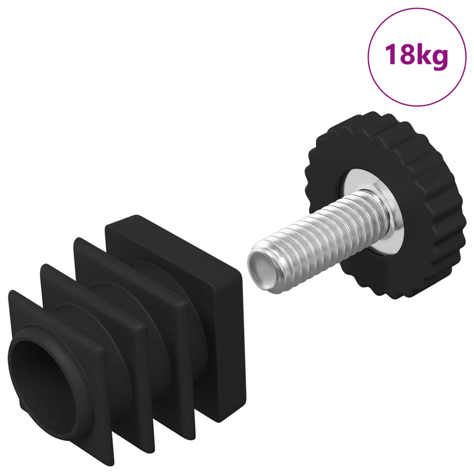 vidaXL Poziomice meblowe Z regulacją 1895 pcs Czarny PP
