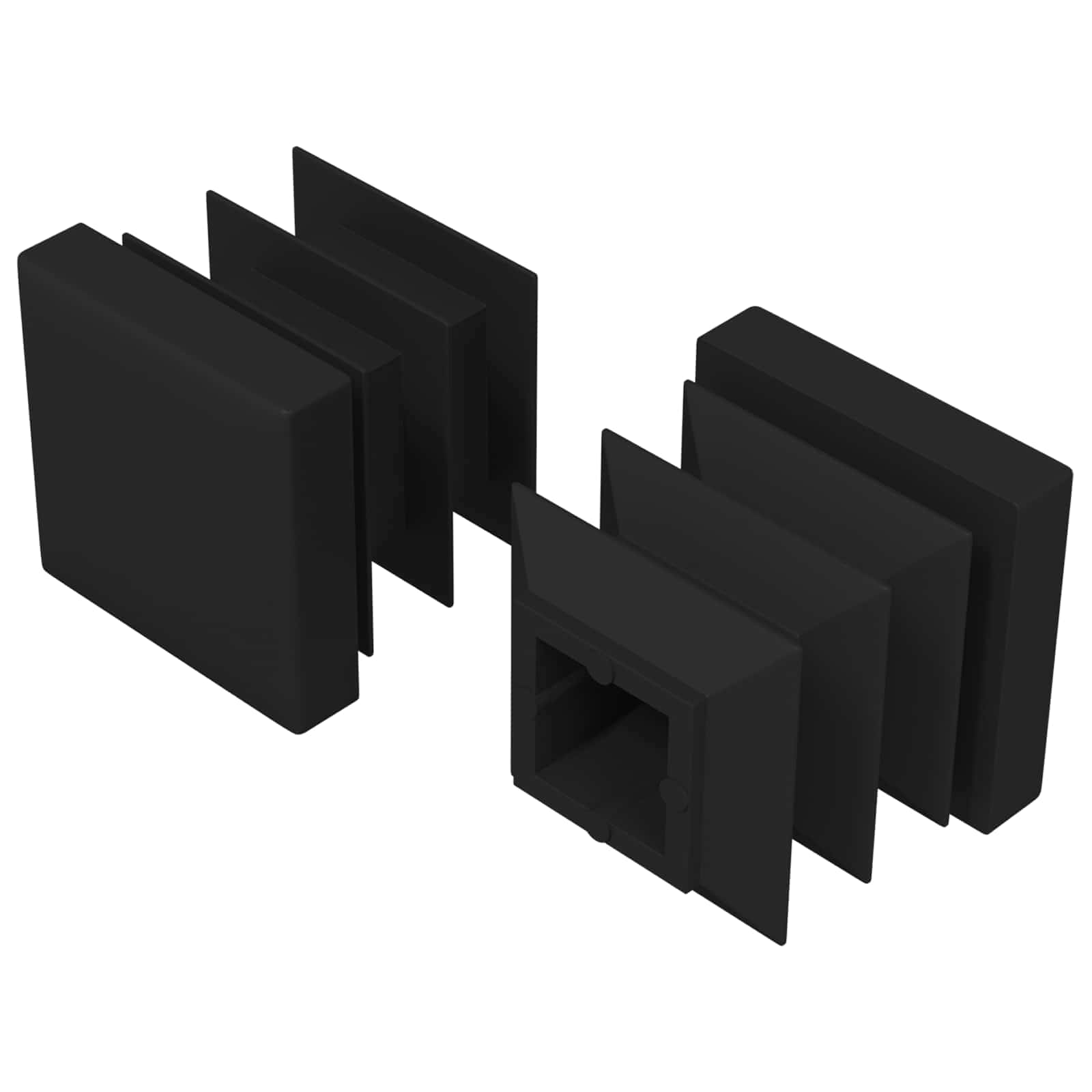 vidaXL Zaślepki Końcowe 2 pcs Czarny 15 x 15 x 15 mm PP