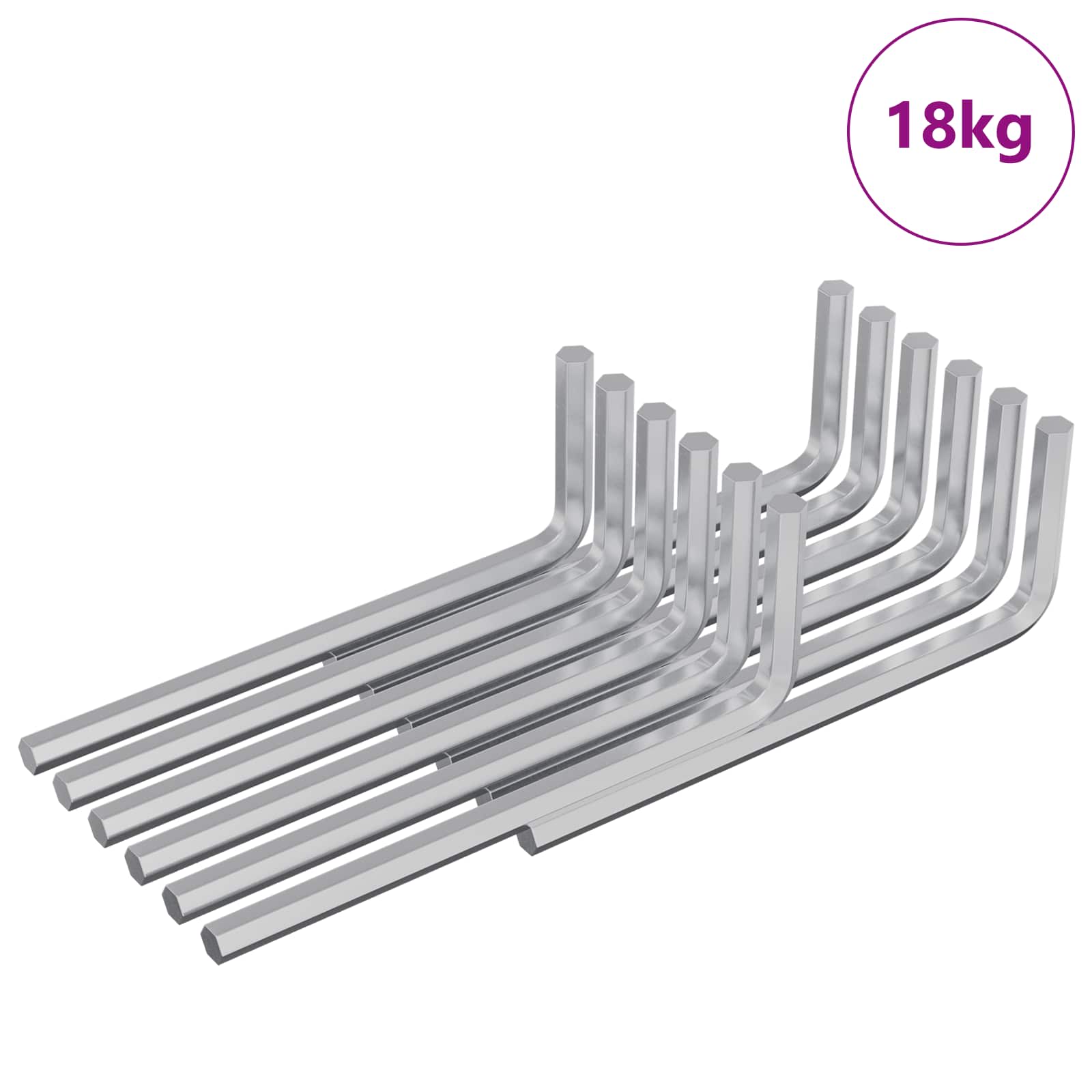 vidaXL Klucz Szesnastokątny 4675 pcs Srebrny 20 x 52 mm Stal