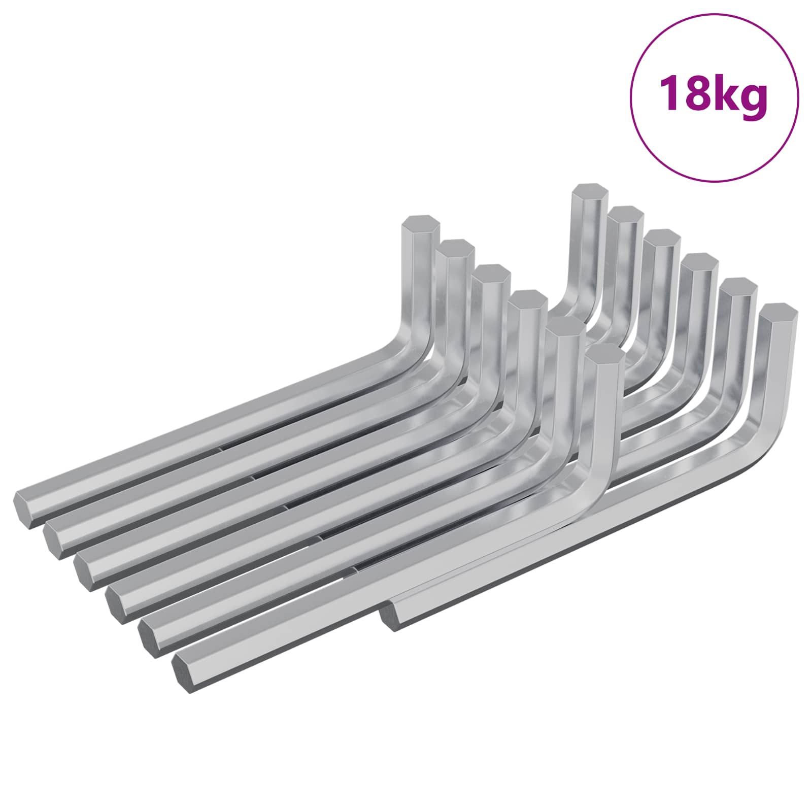 vidaXL Klucz Szesnastokątny 1800 pcs Srebrny 32 x 86 mm Stal