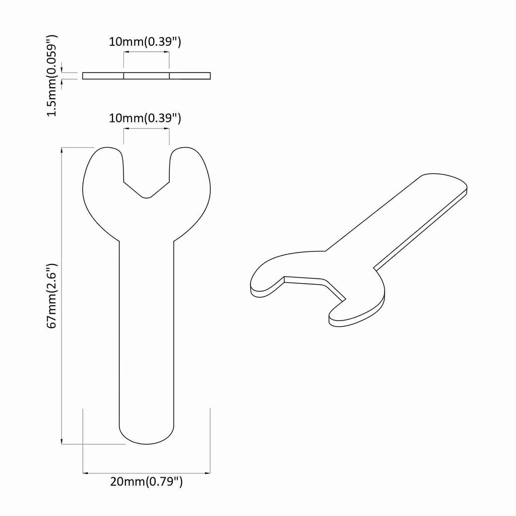 vidaXL Spanner 2027 pcs Srebrny 10 mm Żelazo