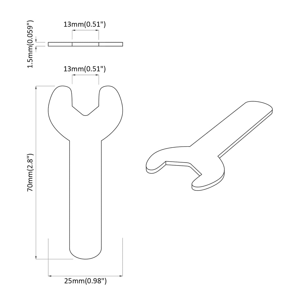vidaXL Spanner 2 pcs Srebrny 13 mm Żelazo