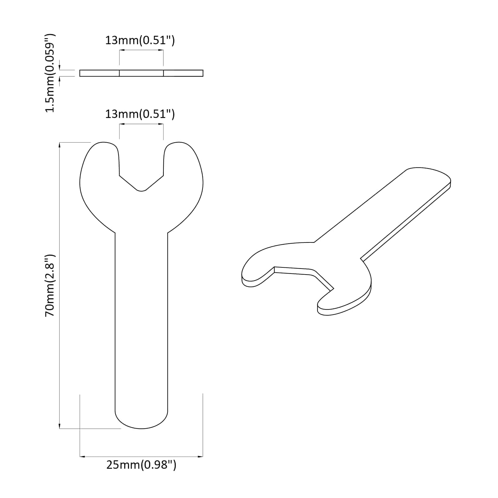 vidaXL Spanner 1593 pcs Srebrny 13 mm Żelazo
