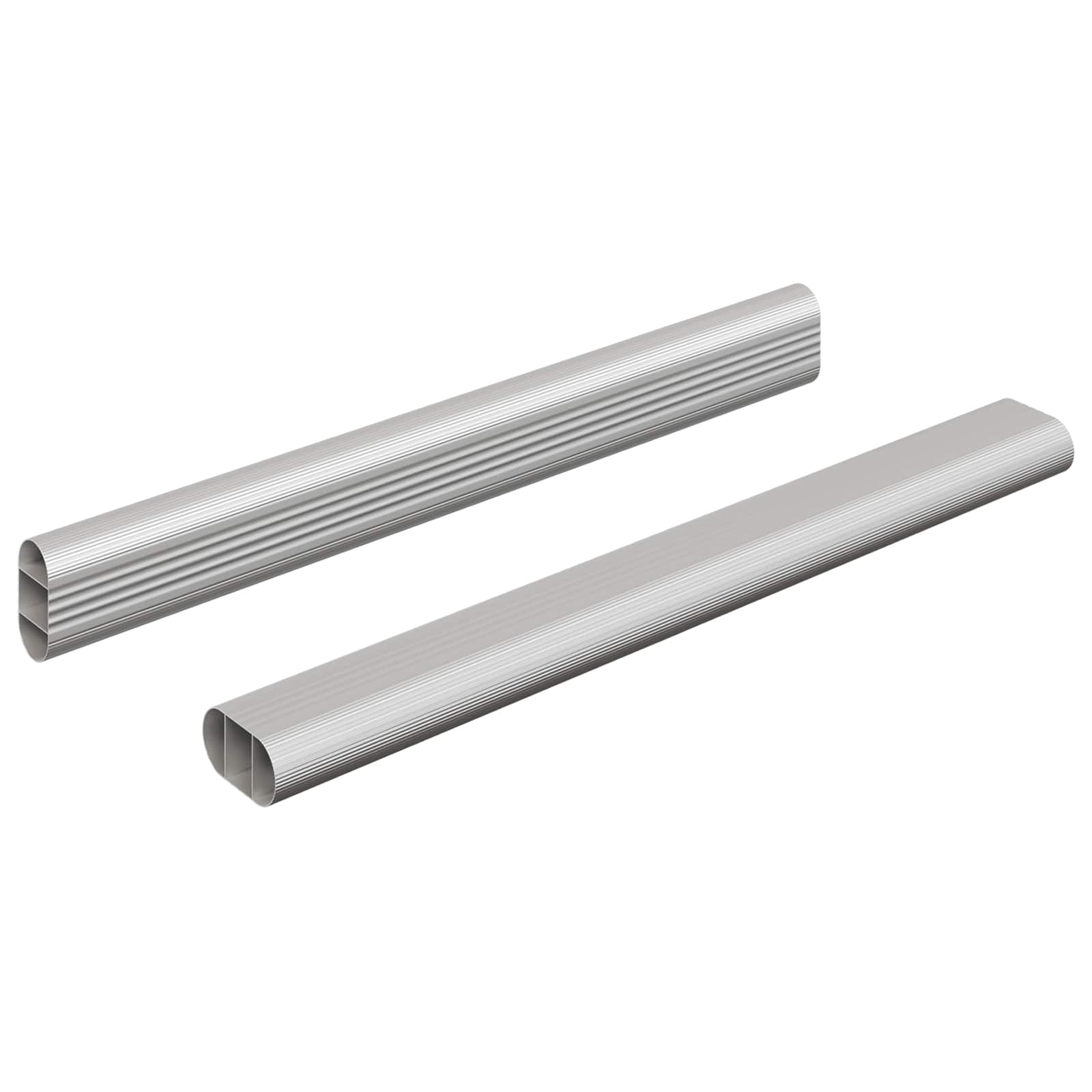vidaXL Drążek do szafy 2 pcs Srebrny 264 x 15 x 29 mm Stop Aluminium