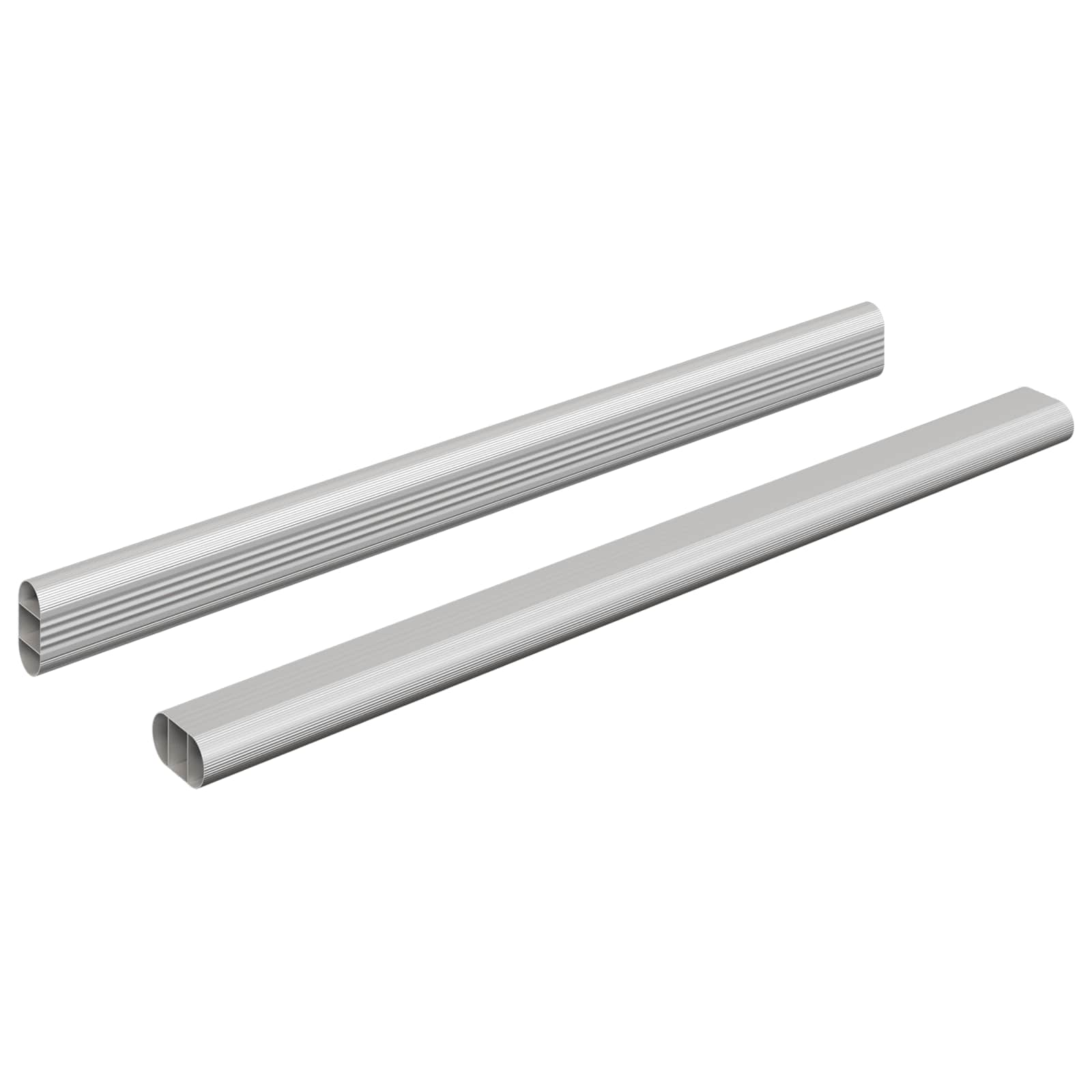 vidaXL Drążek do szafy 2 pcs Srebrny 372 x 15 x 29 mm Stop Aluminium