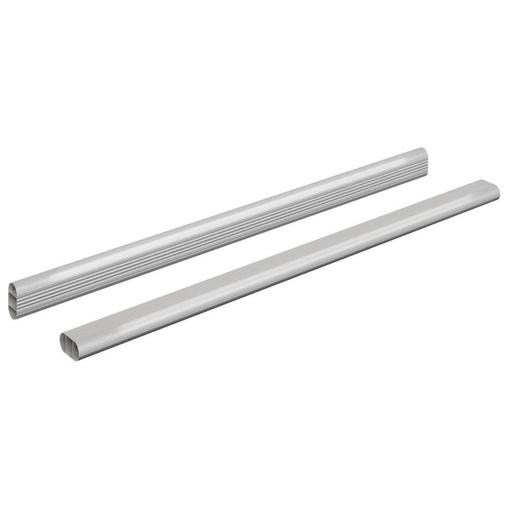 vidaXL Drążek do szafy 2 pcs Srebrny 472 x 15 x 29 mm Stop Aluminium