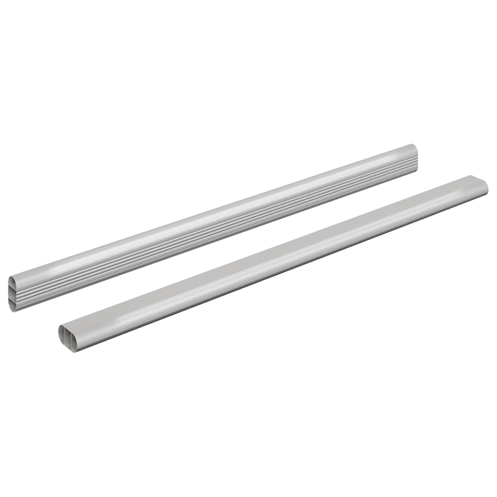 vidaXL Drążek do szafy 2 pcs Srebrny 472 x 15 x 29 mm Stop Aluminium