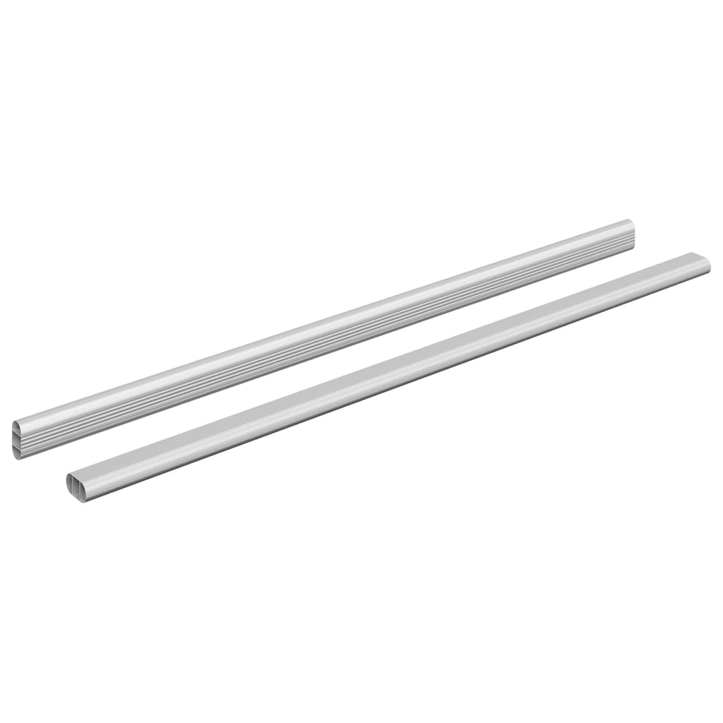 vidaXL Drążek do szafy 2 pcs Srebrny 664 x 15 x 29 mm Stop Aluminium