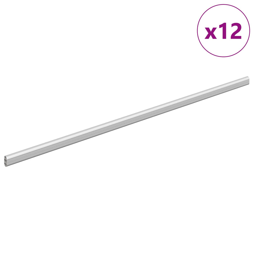 vidaXL Drążek do szafy 12 pcs Srebrny 964 x 15 x 29 mm Stop Aluminium