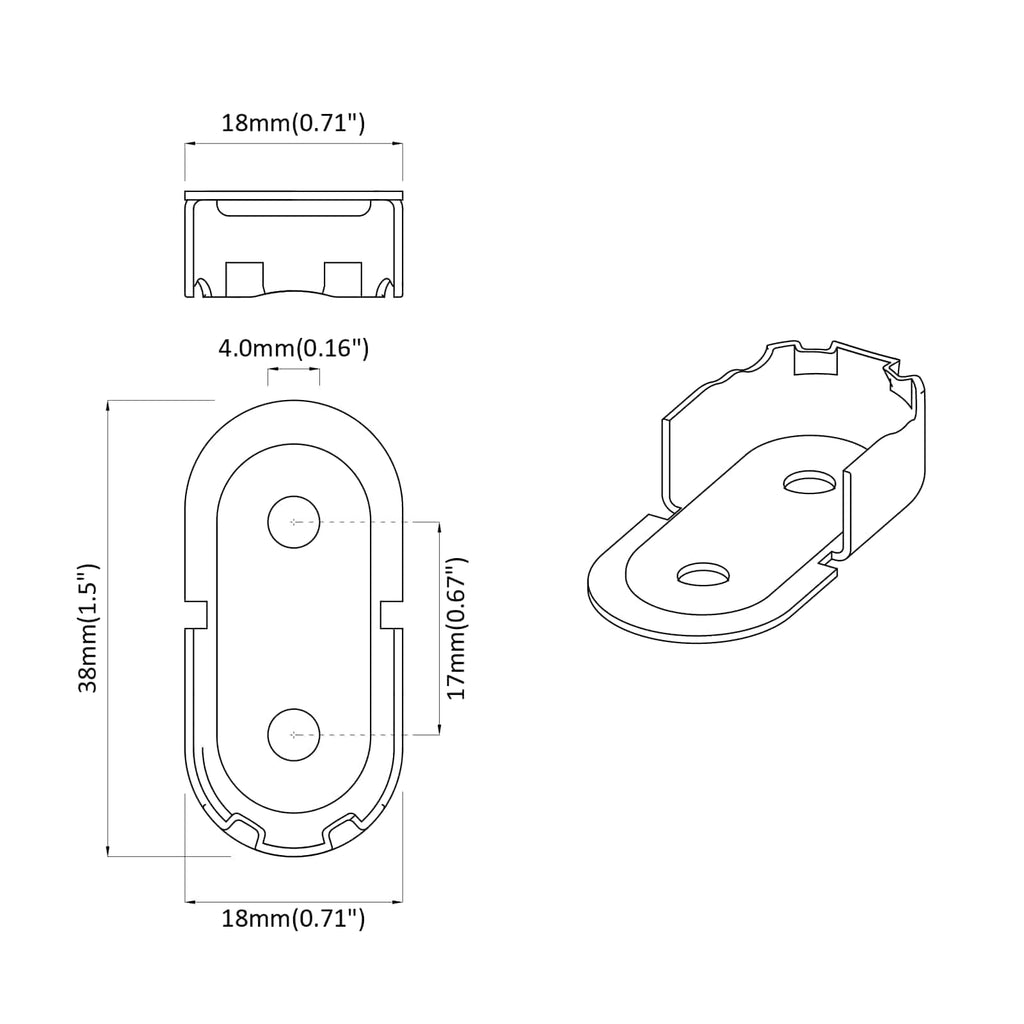 vidaXL Uchwyt na rurę do szafy 2 pcs Biały cynk 40 x 18 x 10 mm Żelazo