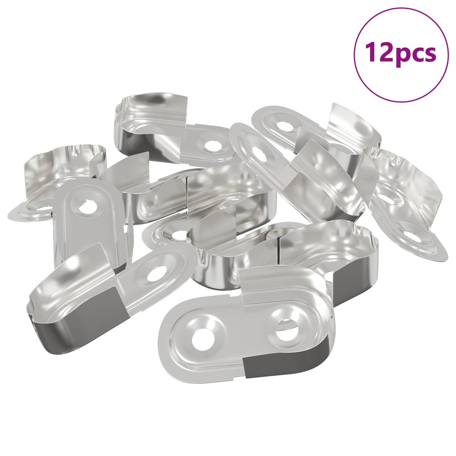 vidaXL Uchwyt na rurę do szafy 12 pcs Biały cynk 40 x 18 x 10 mm