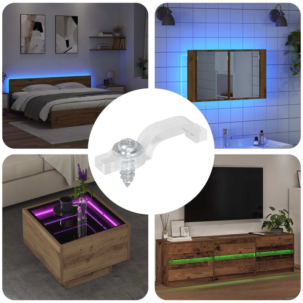 vidaXL Klipsy LED Strip 23,8 mm 12 pcs przezroczysty Plastik i żelazo