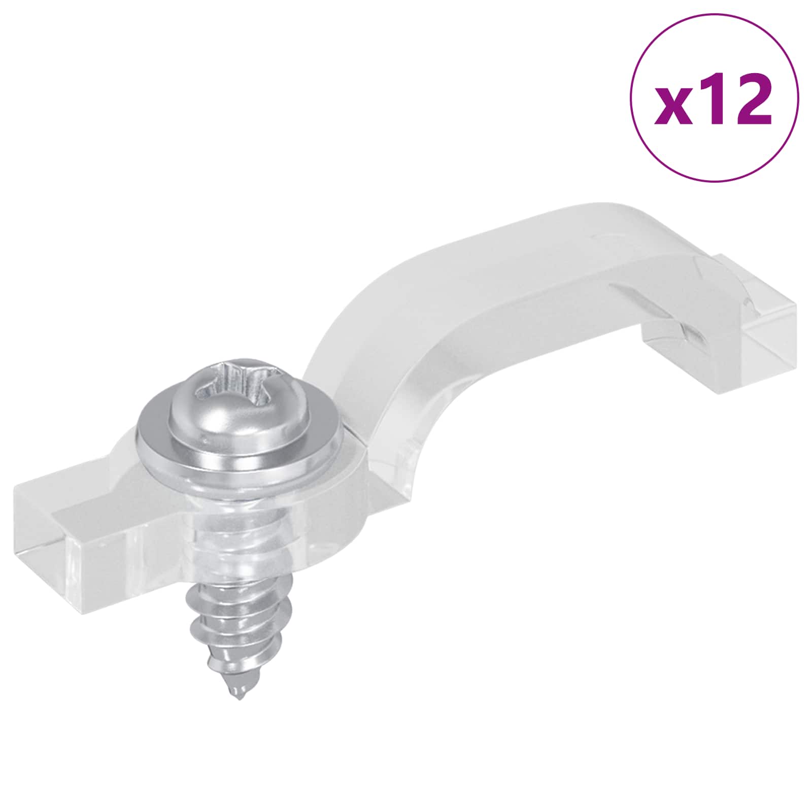 vidaXL Klipsy LED Strip 23,8 mm 12 pcs przezroczysty Plastik i żelazo