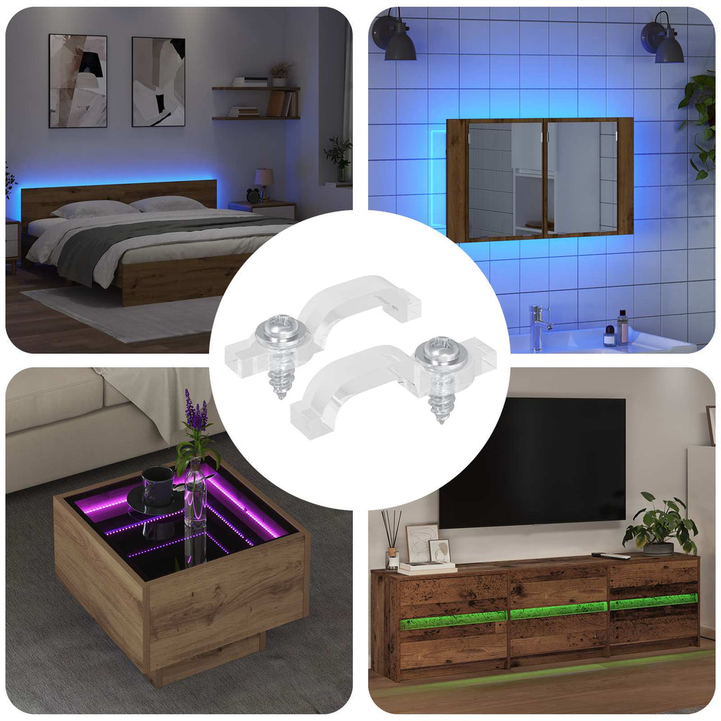 vidaXL Klipsy LED Strip 23,8 mm 2 pcs przezroczysty Plastik i żelazo