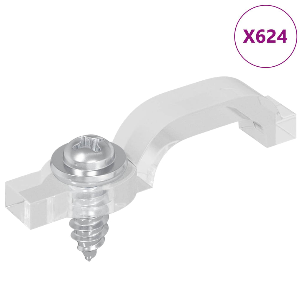 vidaXL Klipsy LED Strip 23,8 mm 12 pcs przezroczysty Plastik i żelazo