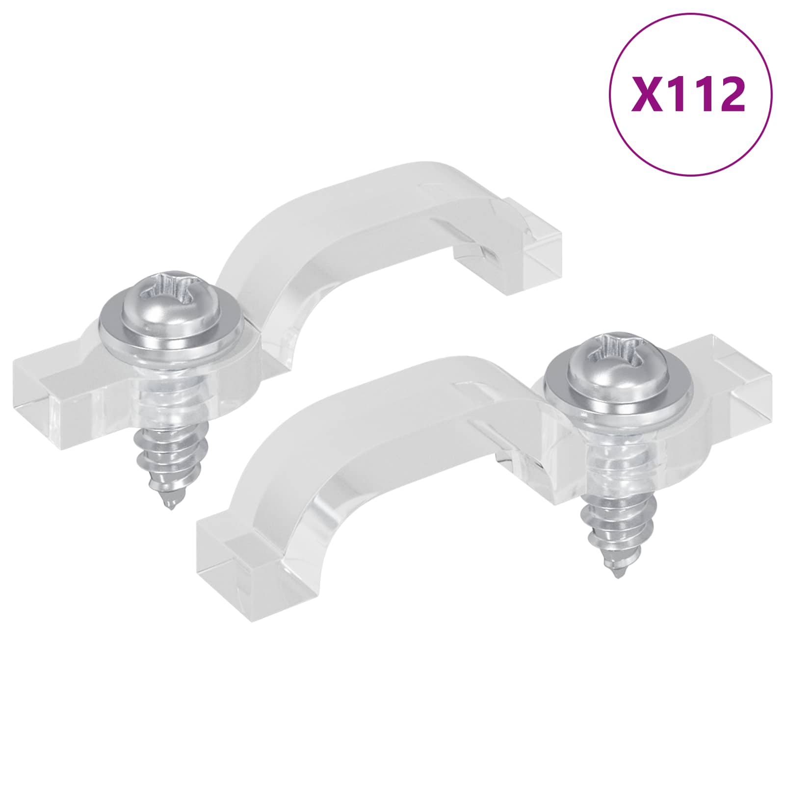 vidaXL Klipsy LED Strip 23,8 mm 2 pcs przezroczysty Plastik i żelazo
