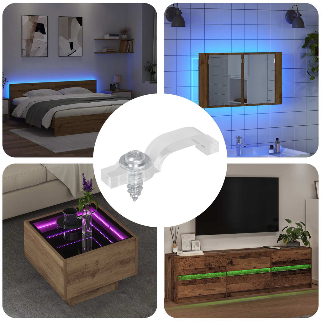 vidaXL Klipsy LED Strip 23,8 mm 12 pcs przezroczysty Plastik i żelazo
